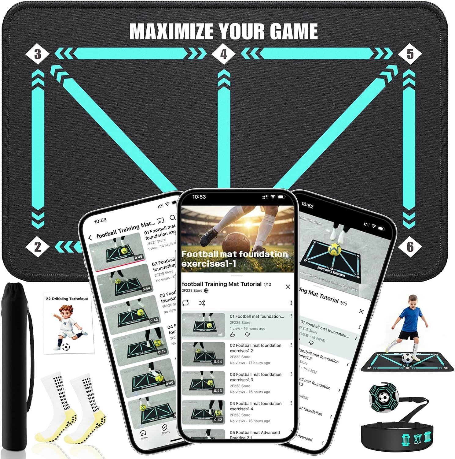 2F22E Football Training Mat